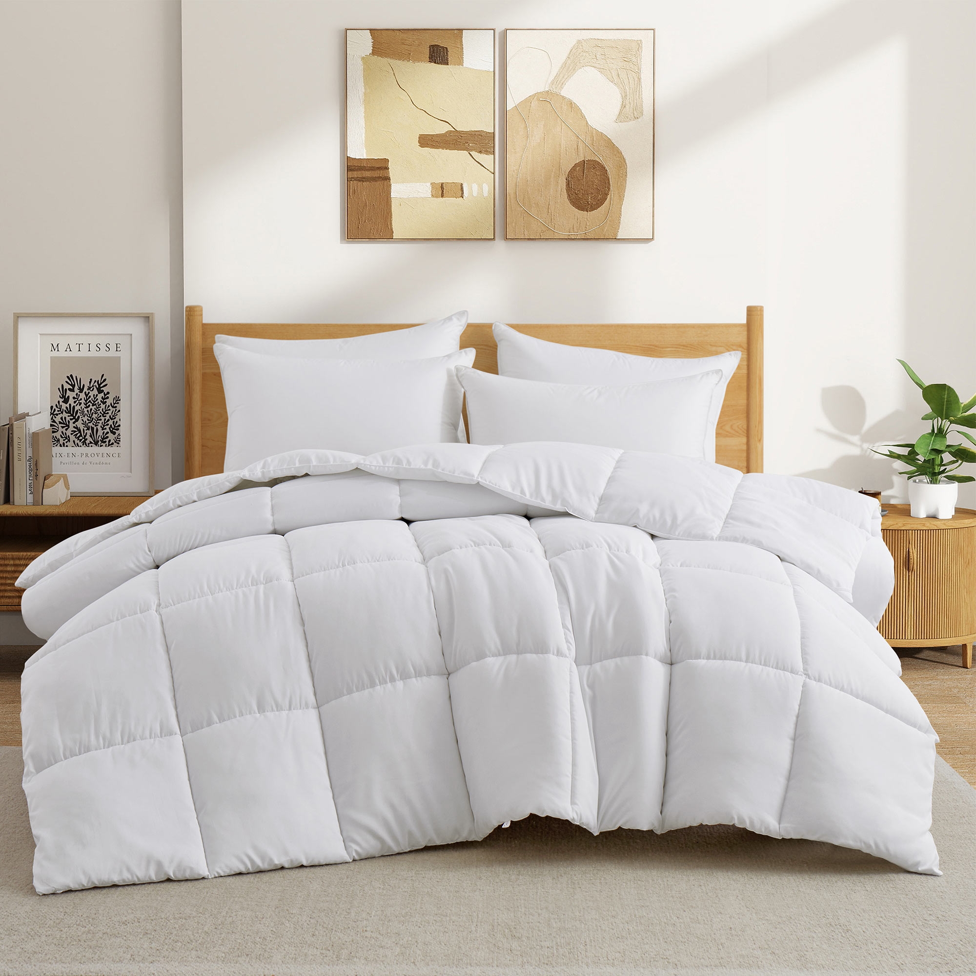 Peace Nest Soft Medium Weight All Season Down Alternative Comforter Duvet Insert, King