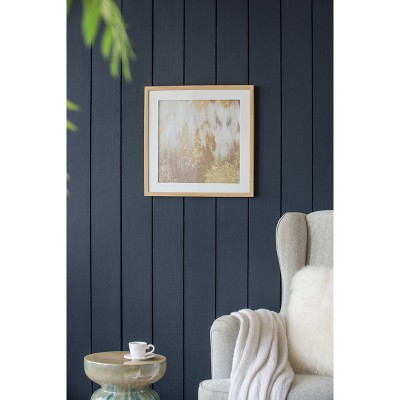 Set of 2 Gold and Beige Abstract Framed Glass Wall Art