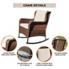 Sunsitt Resin Wicker Outdoor Patio, Rocking Chair with Olefin Cushions Beige - 4 of 4