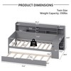 FURNIinspire Beds Wooden Full Size Daybed with Storage Drawers Shelves and Study Desk for Bedroom or Study, Gray, 91.3"*49.9"*44.9" - 3 of 4