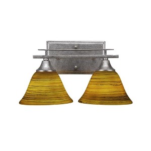 Toltec Lighting Uptowne 2 - Light Vanity in  Aged Silver with 7" Firré Saturn Shade - 1 of 1