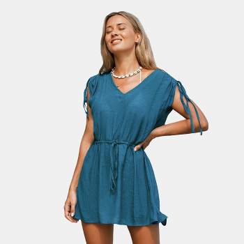 Women's Drawstring Shoulder and Waist Cover-Up - Cupshe