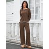 ATHLECHIC Women's Outfits Casual Long Sleeve Sweater Top Wide Leg Pants Matching Lounge 2 Piece Sets - 2 of 4