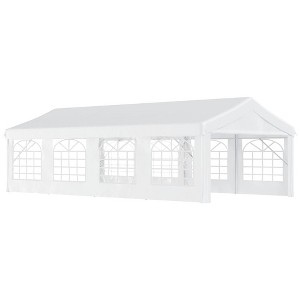 Resenkos Canopy, Outdoor Canopy Tent,Outdoor Carport Party Event Tent, Patio Gazebo Canopy Pavilion with 4 Sidewalls, 8 Windows, White - 1 of 4