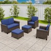 EAGLE PEAK Ocean Vista 5 piece Patio Variated Brown Wicker Conversation Set Dining Chairs & Loveseat - 2 of 4