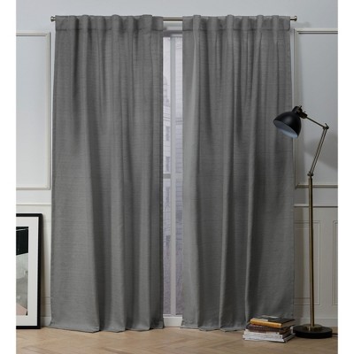 Nicole Miller Mellow Slub Textured Hidden Tab/Rod Pocket Top Light Filtering Curtain Panel Pair