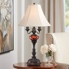 Barnes and Ivy Rhys Traditional Table Lamp 34" Tall English Bronze Tortoise Shell Glass Off White Bell Shade for Bedroom Living Room Bedside Office - 2 of 4