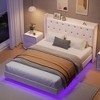 Floating Bed Frame, Queen Bed Frame, Velvet Upholstered Platform Bed with Storage Headboard, RGB LED Light, Wood Slats, Noise Free, Easy Assembly - 4 of 4