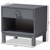 Deirdre Modern and Contemporary Wood 1 Drawer Nightstand - Baxton Studio - 2 of 4