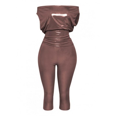 I am a Fashion Junky Lose Fit Shimmer Top And Capri Set