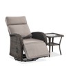 Buenhomino Outdoor Swivel Reclining Chair and Matching Side Table - 2-Piece Wicker Patio Bistro Set with Cushions,Brown Wicker - 2 of 4
