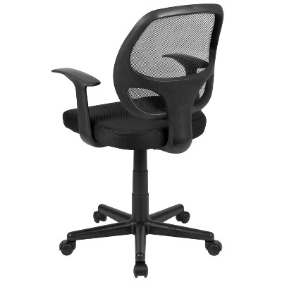 Sleek Mid-Back Black Mesh Swivel Task Chair with Lumbar Support