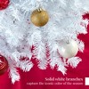 Best Choice Products Premium White Hinged Artificial Christmas Pine Tree w/ Branch Tips, Metal Base - 3 of 4