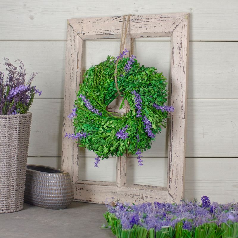 Northlight Purple Lavender and Green Foliage Artificial Spring Wreath, 11-Inch, 2 of 5