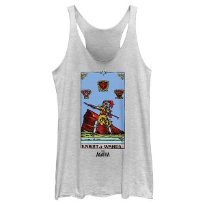 Women's Marvel: Agatha All Along Knight Of Wands Card Racerback Tank Top - 1 of 4