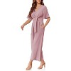 Imily Bela Effortless Summer Style Womens Tie Front Wide Leg Jumpsuit with Flowy Comfort - 4 of 4