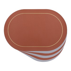 REGALWOVEN Faux Leather Kitchen Washable Heat Resistant Table Placemats 6 Pcs - 1 of 4