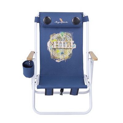 Margaritaville Outdoor Folding Chair with Wireless Speakers - Blue