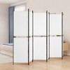 vidaXL White 6-Panel Room Divider - Versatile Fabric and Iron Privacy Screen, Foldable Partition Wall, Sun Block, Easy-to-Store - 2 of 4