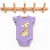 The Juniper Shop Watercolor Giraffe Flutter Sleeve Bodysuit - 18M - Lavender - 2 of 4