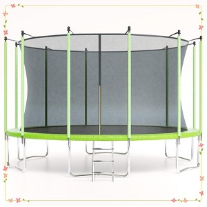 Trampoline with Enclosure & Ladder, ASTM Approved Heavy-Duty Outdoor Recreational Trampoline - 1 of 4