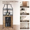 Corner Bar Cabinet, 61" Tall Farmhouse Wine Cabinet with Detachable Wine Rack, 5-Tier Industrial Wine Cabinet with Glass Holder & Adjustable Shelves - 4 of 4