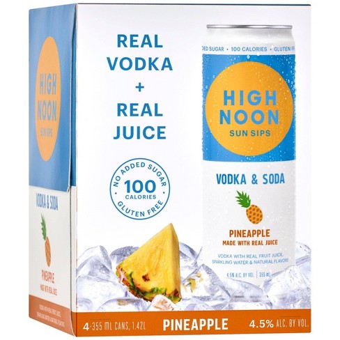 High Noon Sun Sips Pineapple Vodka & Soda - 4pk/355ml Cans : Target