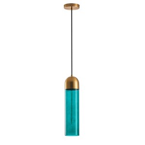 Dewdrop Modern Green Glass Cylinder Pendant Light Fixture for Kitchen Island Decor - 1 of 4
