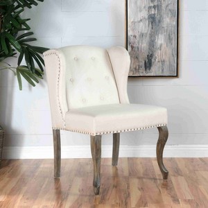 XIYUYEU Linen Accent Chair with Button Tufted Backrest,Modern Upholstered Living Room Chairs for Living Room - 1 of 4