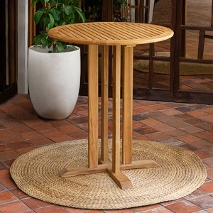 Cambridge Casual Chara Teak Wood Outdoor Bistro Table Teak Brown - 1 of 4