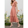 August Sky Women's Short Sleeve Smocked Midi Dress - 3 of 4