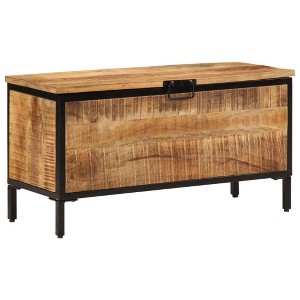 vidaXL Storage Box 32.3"x11.8"x16.9" Solid Rough Wood Mango - 1 of 4
