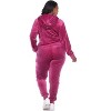 Women's Plus Size 2 Piece Velour Tracksuit Set - White Mark - 2 of 4