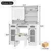 FONTOI 41.3"/43.3"W/44.3"W/47.2"W Makeup Vanity with Mirror Storage Stool 3 Drawers 2 Cabinets and Organizers for Bedroom Dressing Room, White - 3 of 4