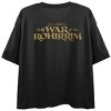 Lord Of The Rings War Of The Rohirrim Rohan Scenery Women's Black Crew Neck Short Sleeve Crop Top - 3 of 4