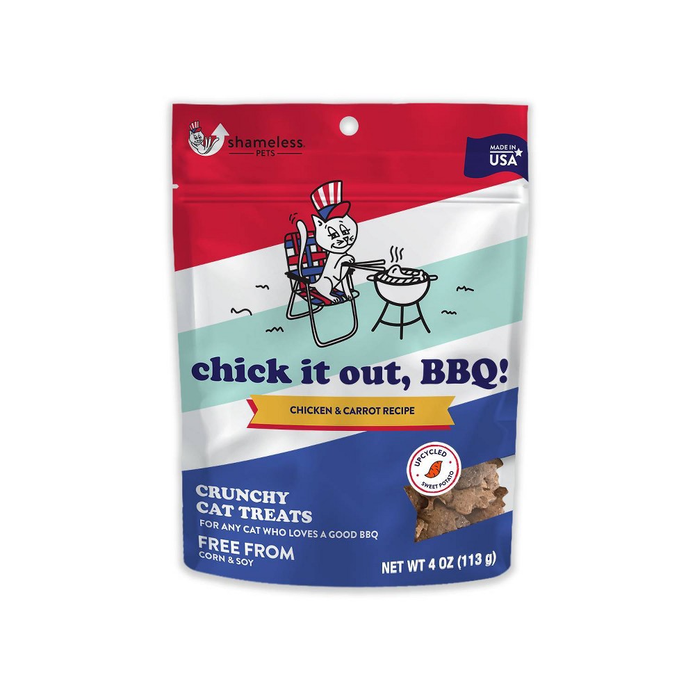 Shameless Pets Chick It Out BBQ Chicken and Carrot Flavor Crunchy Cat Treat - 4oz