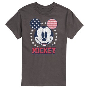 Men's - Disney - Mickey Mouse Ears USA Flag With Stars Short Sleeve Graphic T-Shirt - 1 of 4