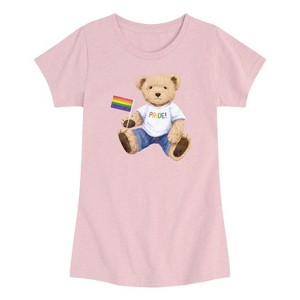 Girls' - Instant Message - Pride Teddy Bear -Toddler Girls Short Sleeve T-shirt Short Sleeve Graphic T-Shirt - 1 of 3