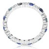 Pompeii3 1 1/2ct Sapphire & Diamond Eternity Wedding Ring 14K White Gold - 2 of 4