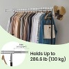 Extendable Hanging Rod Clothes Rack with Wheels Heavy-Duty Garment Rack Freestanding Clothes Rack for Hanging Clothes - 4 of 4