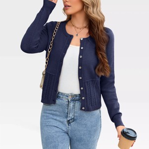 Womens Long Sleeve Cardigans Cable Knit Sweaters Cardigan Front Button Down Soft Kint Shrug Tops Spring Cardigan 2026 - 1 of 4