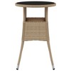 vidaXL Dinner Table Round Patio Dining Table Tempered Glass and Poly Rattan - Black - 3 of 4
