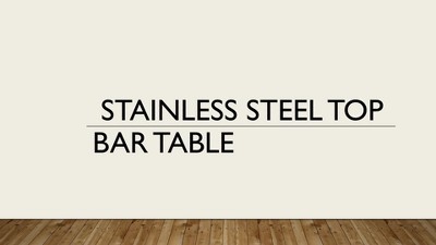 Martin Black Wood Counter Height Table with Stainless Steel Top