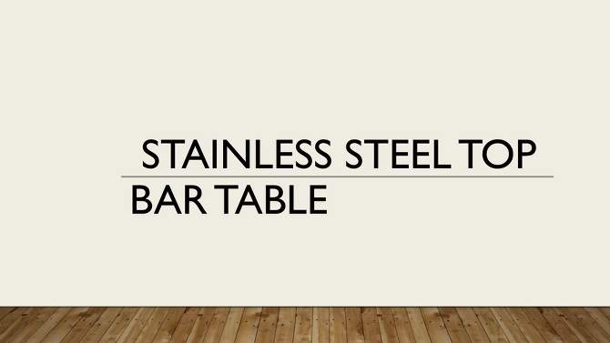 Cooper Stainless Steel Top Bar Table Wood/Black - Carolina Cottage, 2 of 5, play video