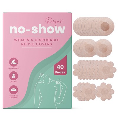 Risque No Show Disposable Nipple Covers, 40petals