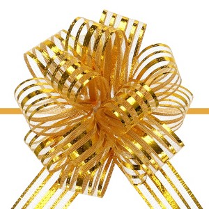 Unique Bargains Large Gift Wrapping Bows Chiffon Pull Bow Ribbon 15 Pcs - 1 of 4