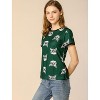 Allegra K Women's Cat Contrast Cartoon Print Tee Casual Summer T-Shirt - 4 of 4