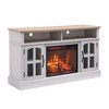 58" Fireplace TV Stand for TVs up to 70", Entertainment Center with 23" Electric Fireplace, Media Console with Storage and Glass Doors for Living Room - 2 of 4