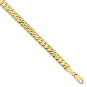 Black Bow Jewelry Mens 5.75mm 14k Yellow Gold Solid Beveled Curb Chain Bracelet - 1 of 4