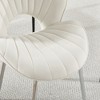 ORRD Set of 2 Modern White Velvet Chairs with Silver Legs - 3 of 4